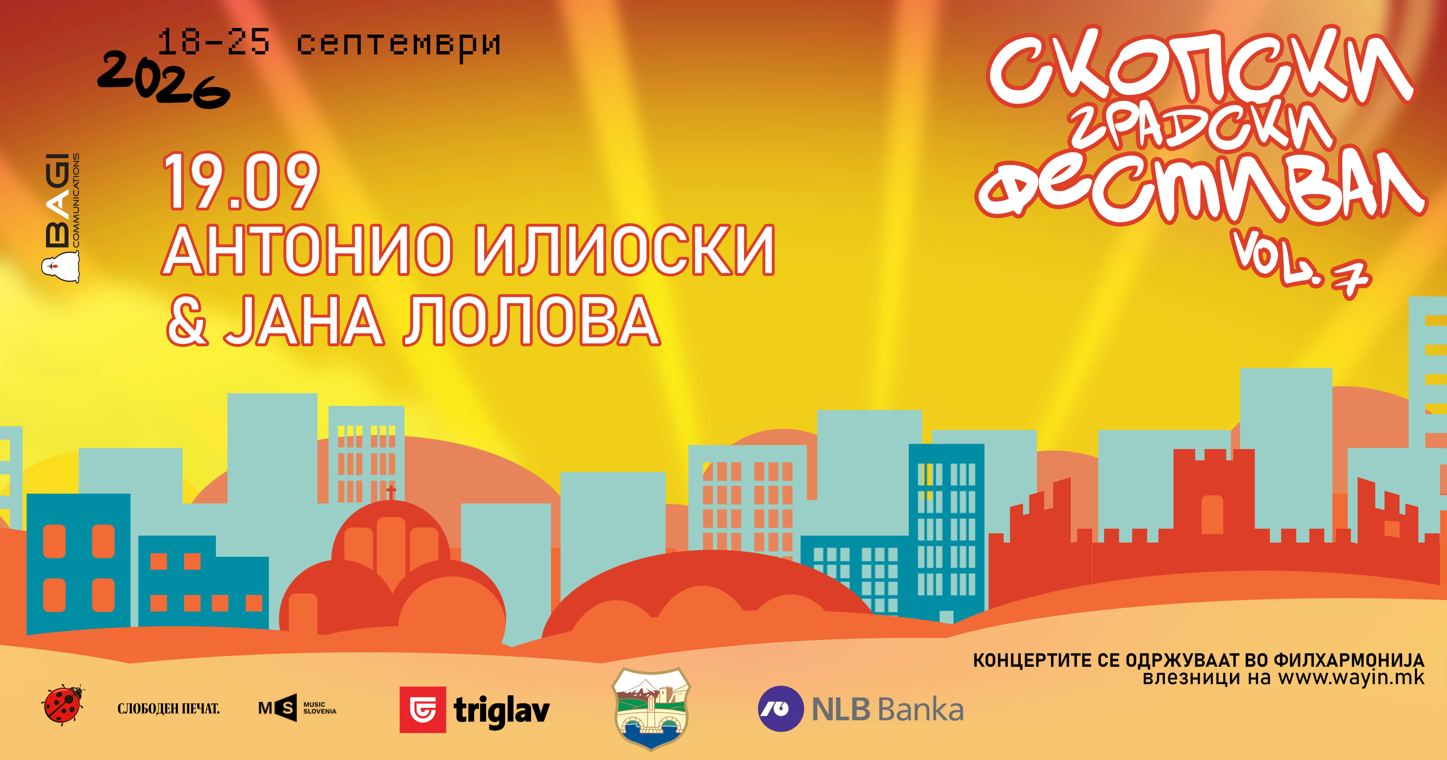 Скопски Градски Фестивал - Концерт на Антонио Илиоски и Јана Лолова Poster